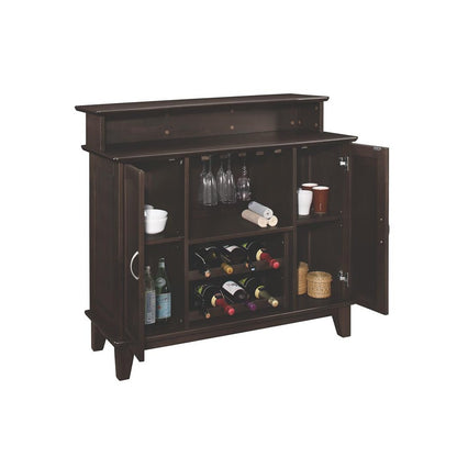 Coaster Caraway 2-Door Bar Unit With Adjustable Shelves Cappuccino