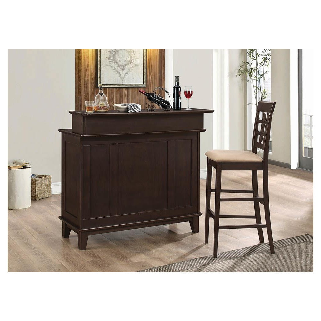 Coaster Caraway 2-Door Bar Unit With Adjustable Shelves Cappuccino