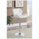 Berrington Adjustable Bar Stools Chrome and White (Set of 2) 100424