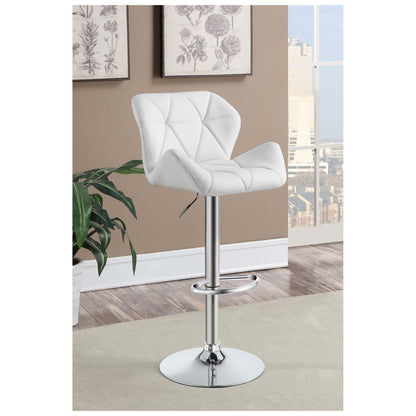 Berrington Adjustable Bar Stools Chrome and White (Set of 2) 100424