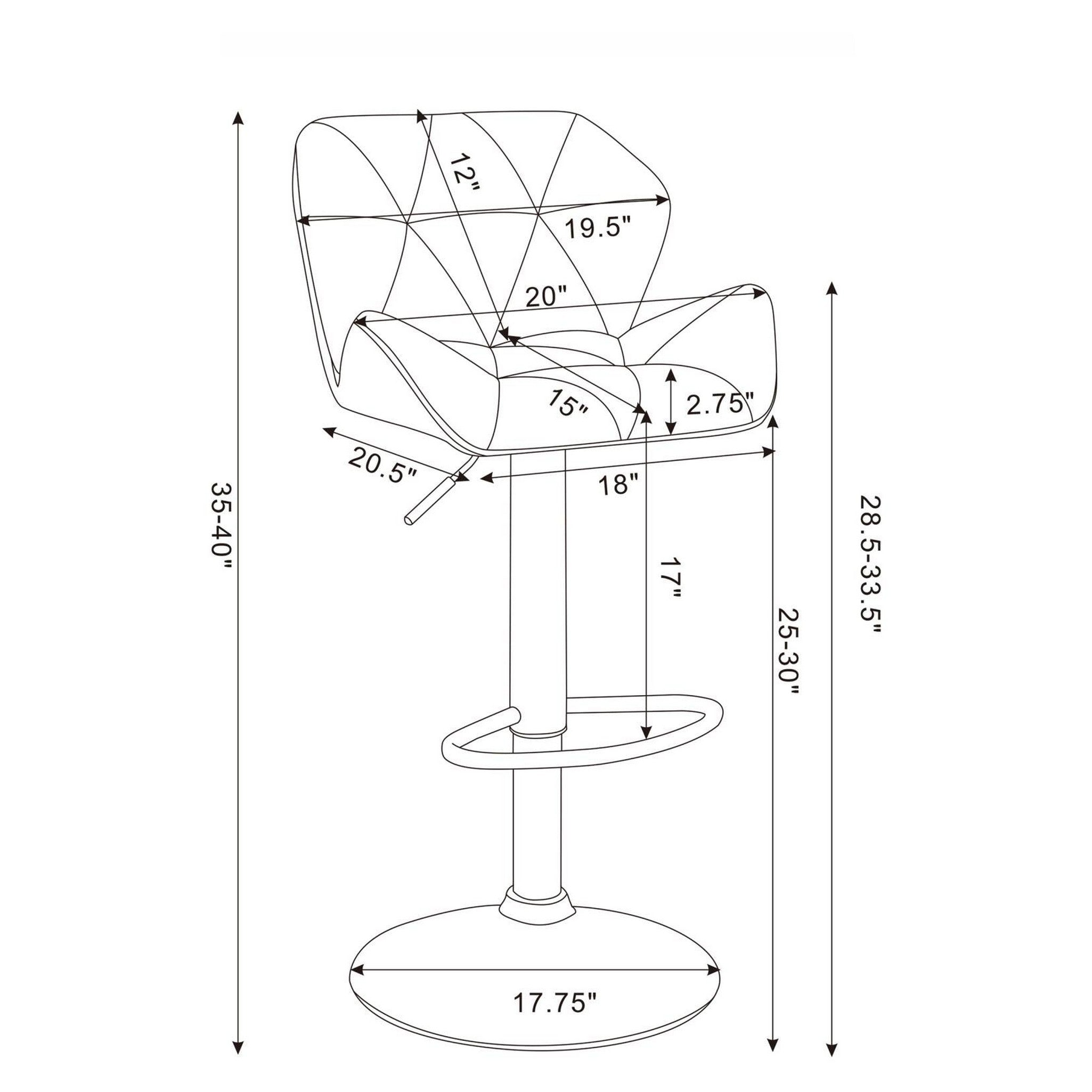 Berrington Adjustable Bar Stools Chrome and White (Set of 2) 100424
