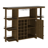 Diggs Bar Unit with Wine Bottle Storage Walnut 100439