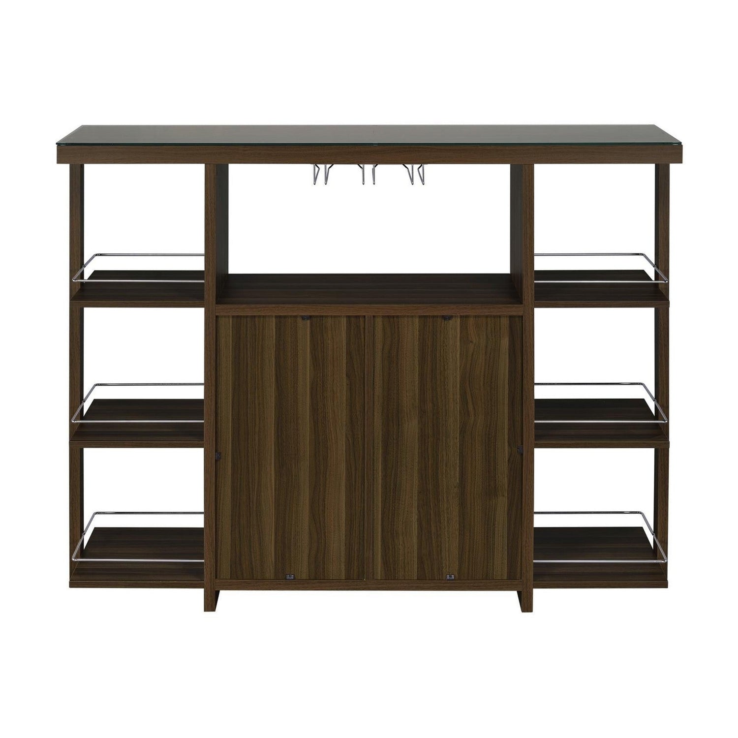Diggs Bar Unit with Wine Bottle Storage Walnut 100439