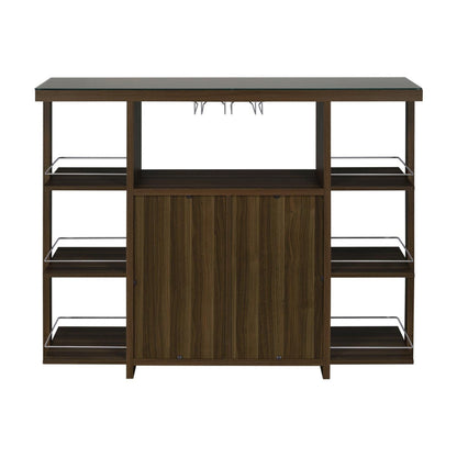 Diggs Bar Unit with Wine Bottle Storage Walnut 100439