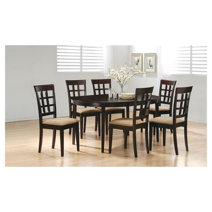 Gabriel Lattice Back Side Chairs Cappuccino and Tan (Set of 2) 100772