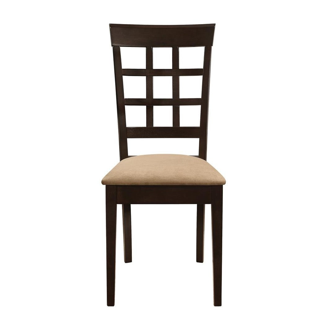 Gabriel Lattice Back Side Chairs Cappuccino and Tan (Set of 2) 100772