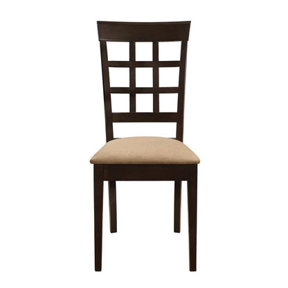 Gabriel Lattice Back Side Chairs Cappuccino and Tan (Set of 2) 100772