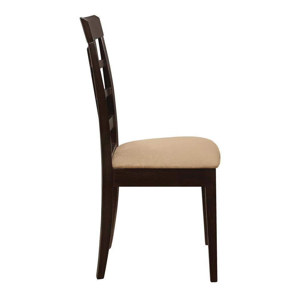 Gabriel Lattice Back Side Chairs Cappuccino and Tan (Set of 2) 100772
