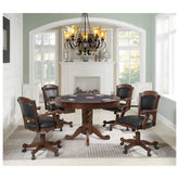 Turk 3-in-1 Round Pedestal Game Table Tobacco 100871