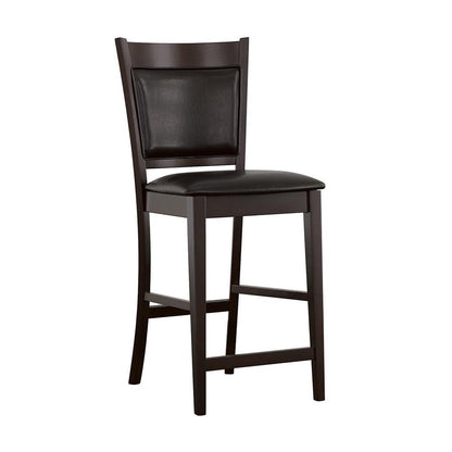 Jaden Upholstered Counter Height Stools Black and Espresso (Set of 2) 100959