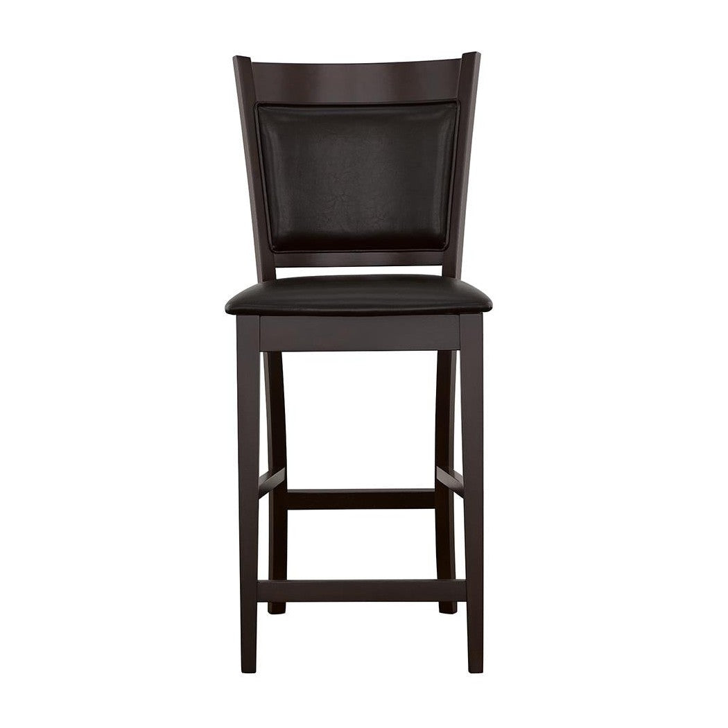 Jaden Upholstered Counter Height Stools Black and Espresso (Set of 2) 100959