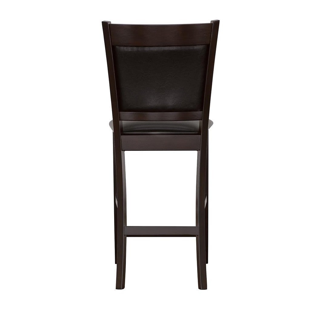 Jaden Upholstered Counter Height Stools Black and Espresso (Set of 2) 100959