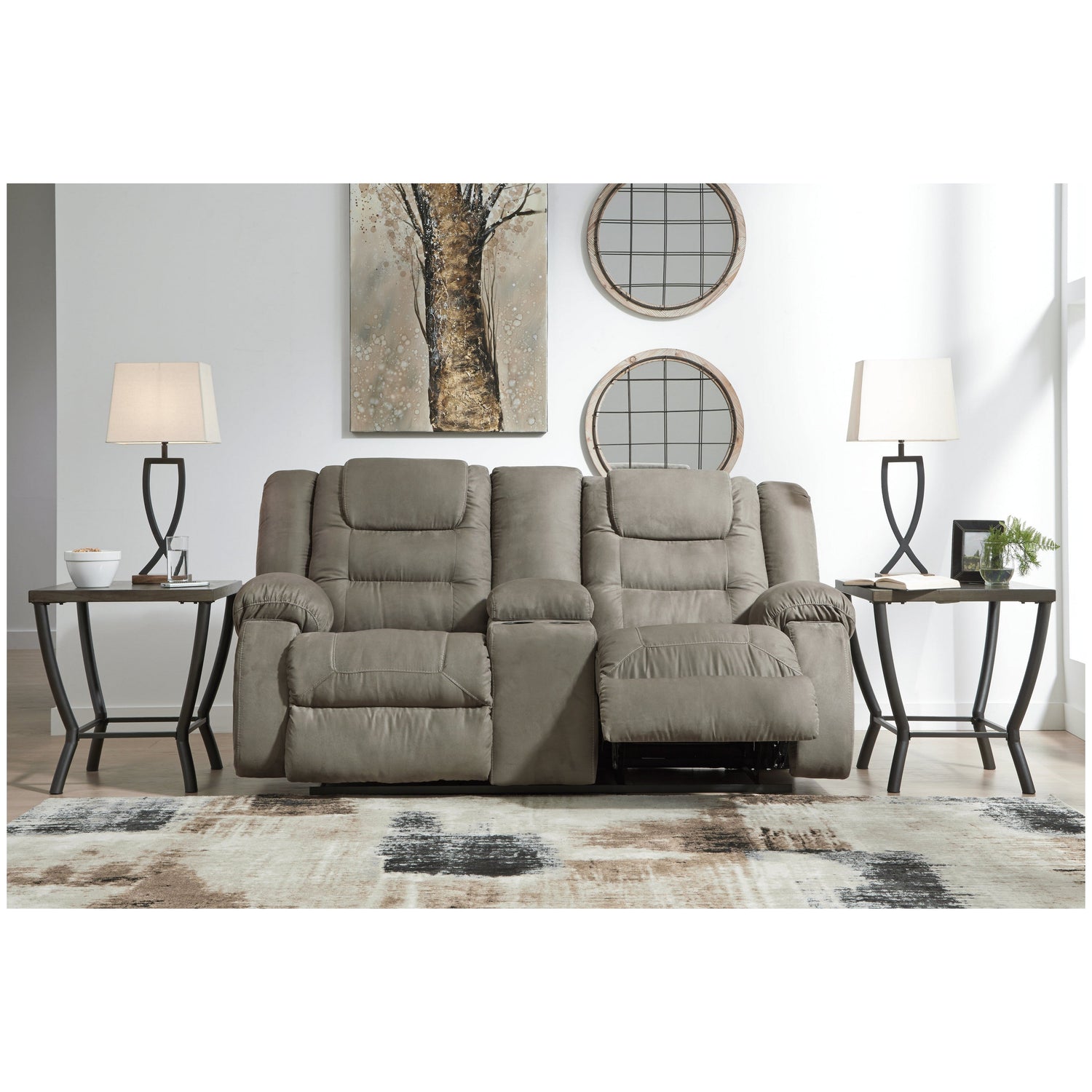 McCade Reclining Loveseat with Console Ash-1010494