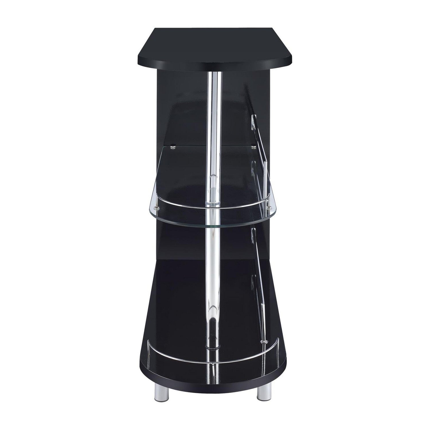 Adolfo 3-tier Bar Table Glossy Black and Clear 101063