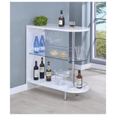 Adolfo 3-tier Bar Table Glossy White and Clear 101064