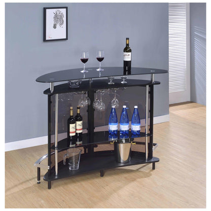 Amarillo 2-tier Bar Unit Black and Chrome 101065