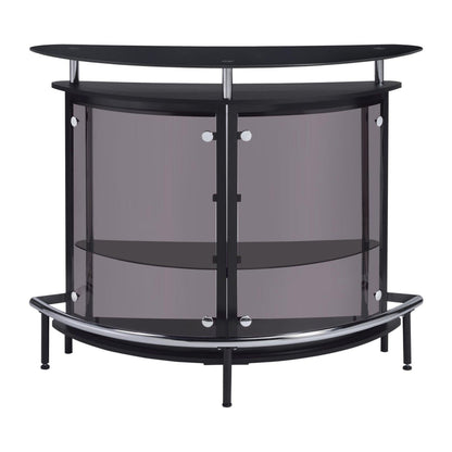 Amarillo 2-tier Bar Unit Black and Chrome 101065