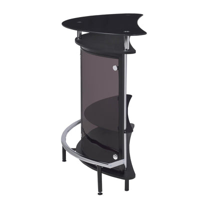 Amarillo 2-tier Bar Unit Black and Chrome 101065