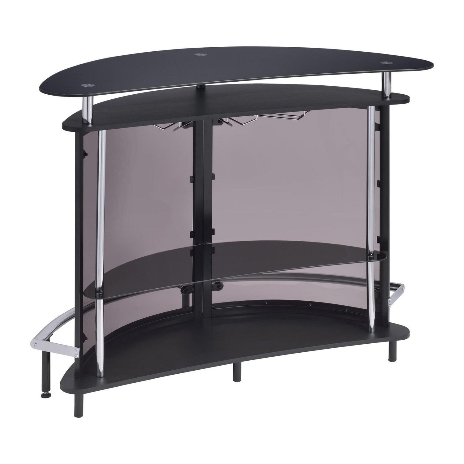 Amarillo 2-tier Bar Unit Black and Chrome 101065