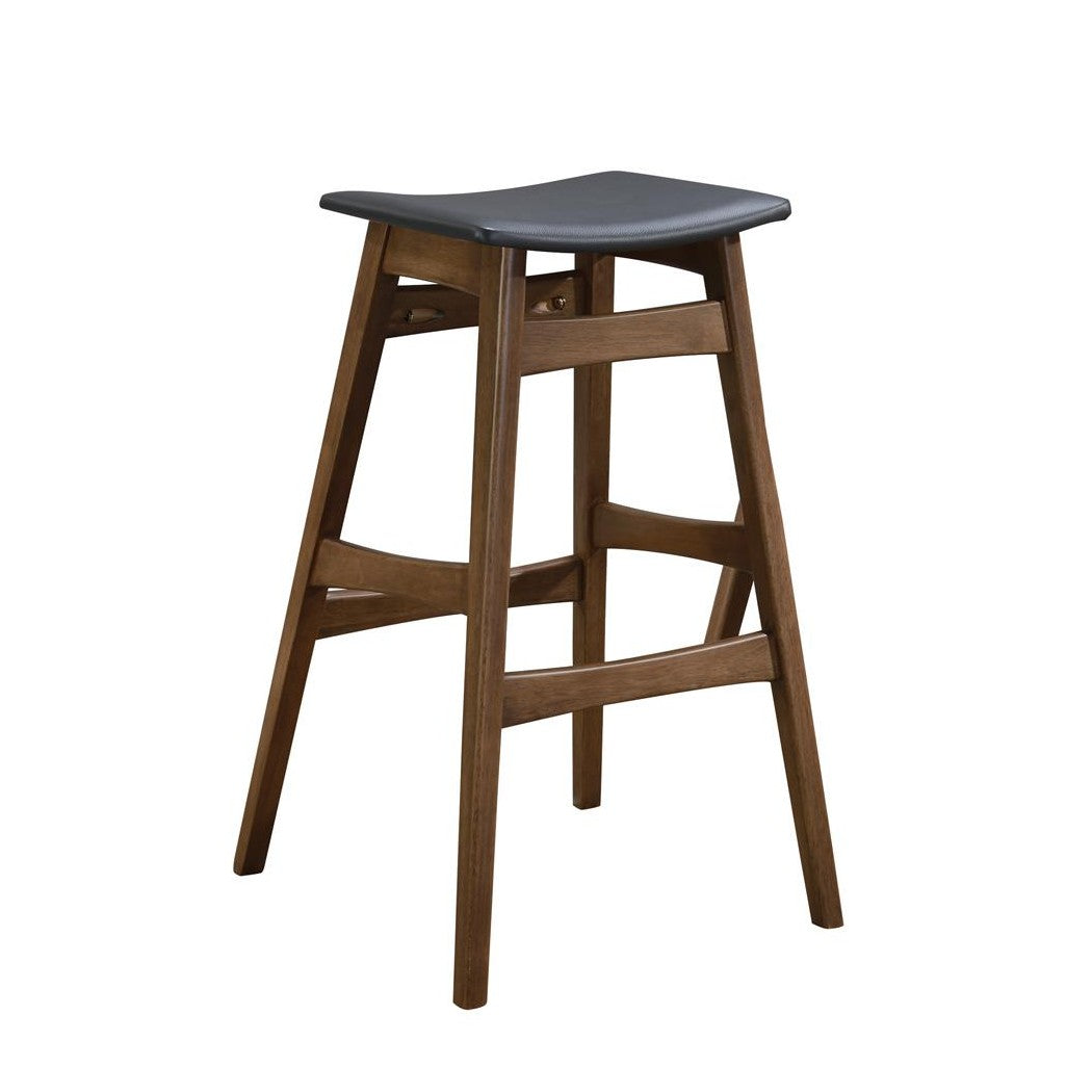 Finnick Tapered Legs Bar Stools Dark Grey and Walnut (Set of 2) 101437