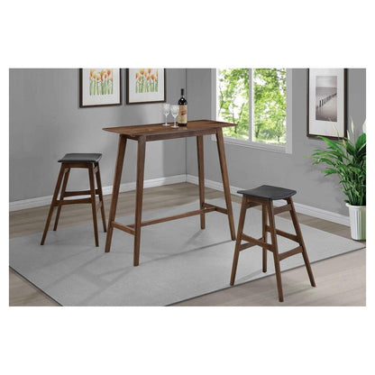 Finnick Tapered Legs Bar Stools Dark Grey and Walnut (Set of 2) 101437