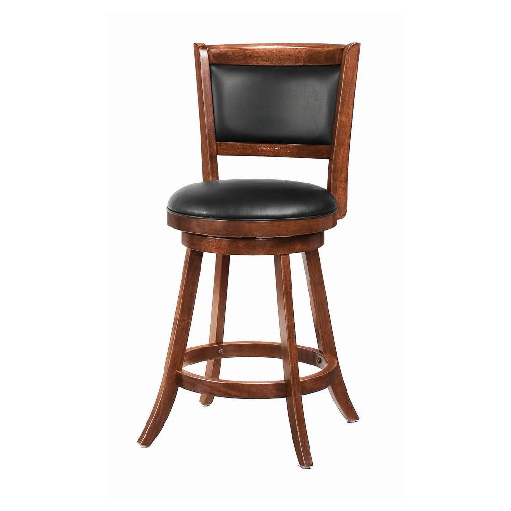 Broxton Upholstered Swivel Counter Height Stools Chestnut and Black (Set of 2) 101919