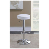 Ramses 29" Adjustable Bar Stool Chrome and White 102550