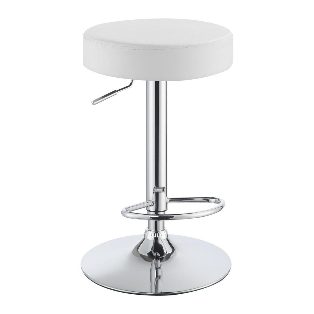 Ramses 29&quot; Adjustable Bar Stool Chrome and White 102550