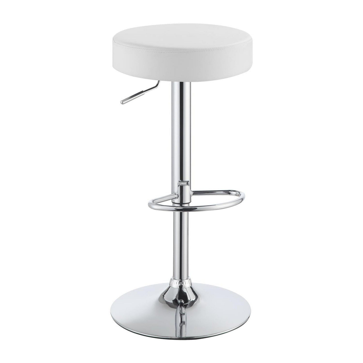 Ramses 29&quot; Adjustable Bar Stool Chrome and White 102550