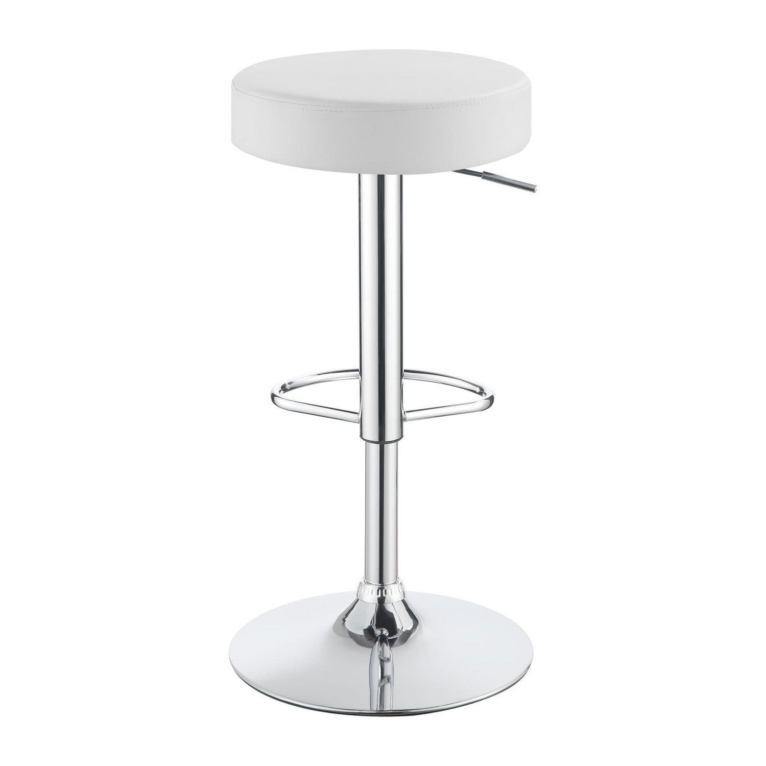 Ramses 29&quot; Adjustable Bar Stool Chrome and White 102550