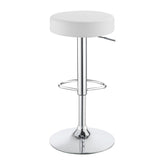 Ramses 29" Adjustable Bar Stool Chrome and White 102550