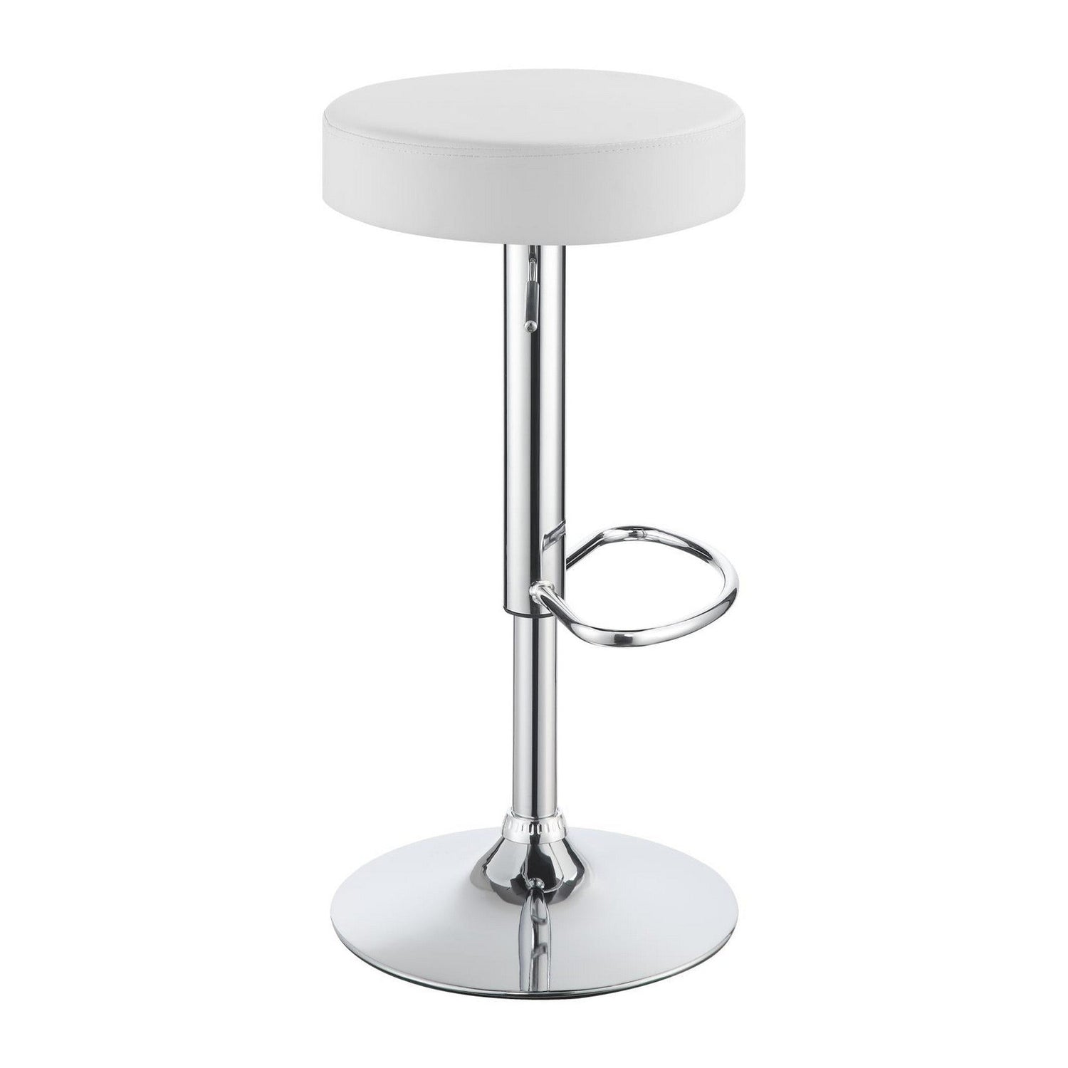 Ramses 29&quot; Adjustable Bar Stool Chrome and White 102550