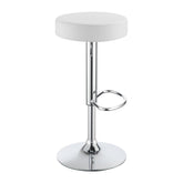 Ramses 29" Adjustable Bar Stool Chrome and White 102550