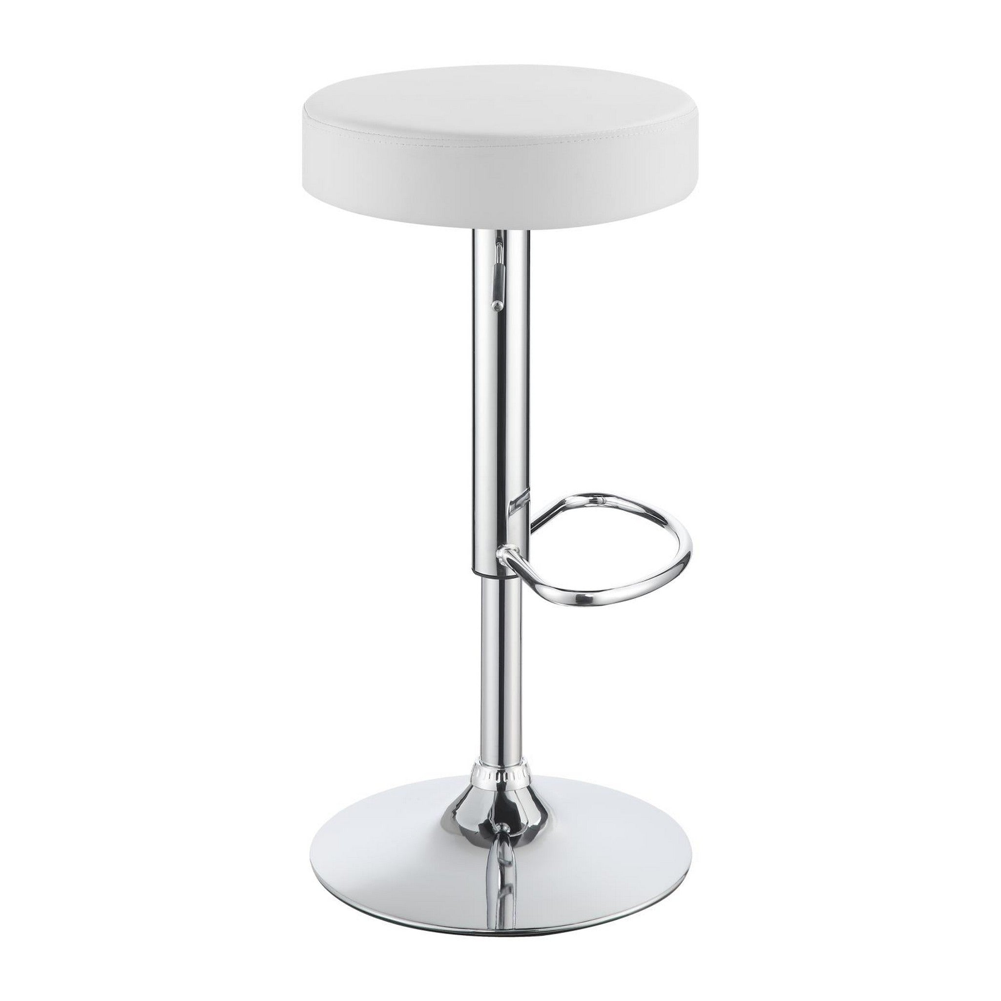 Ramses 29&quot; Adjustable Bar Stool Chrome and White 102550