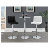 Lenny Adjustable Height Bar Stools Chrome and Black (Set of 2) 102554