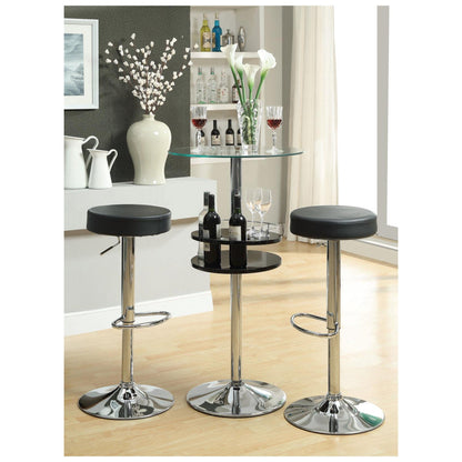 Ramses 29&quot; Adjustable Bar Stool Chrome and Black 102558