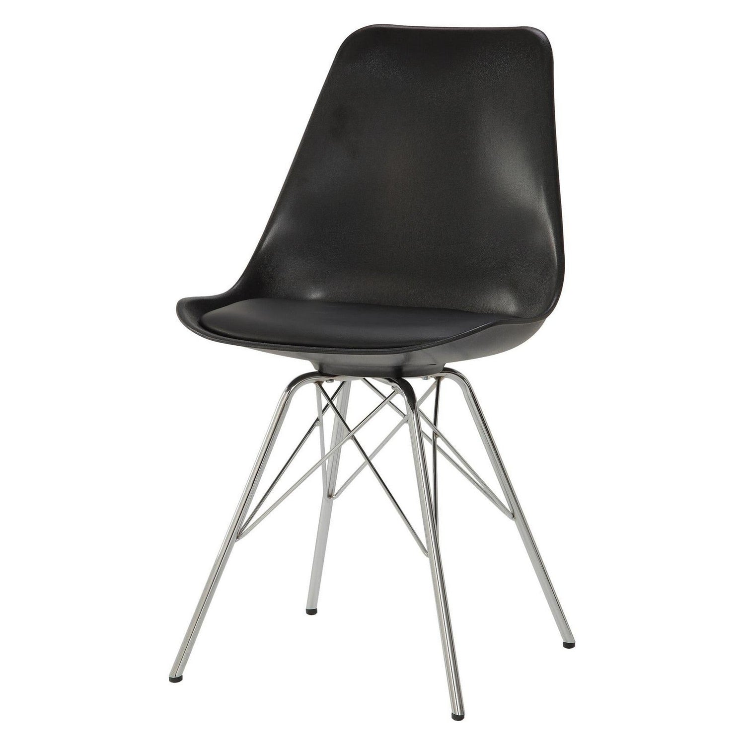 Juniper Armless Dining Chairs Black and Chrome (Set of 2) 102682