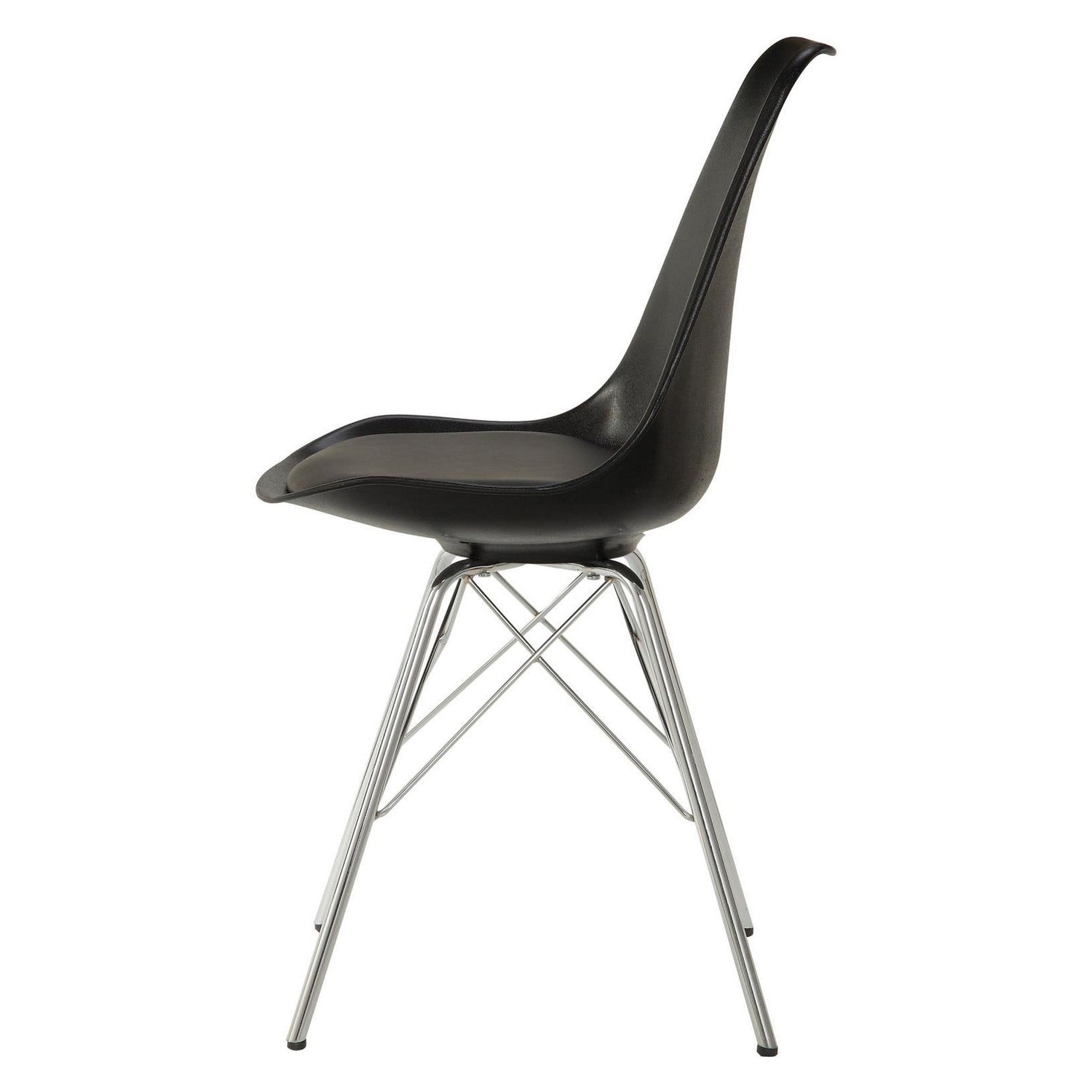 Juniper Armless Dining Chairs Black and Chrome (Set of 2) 102682