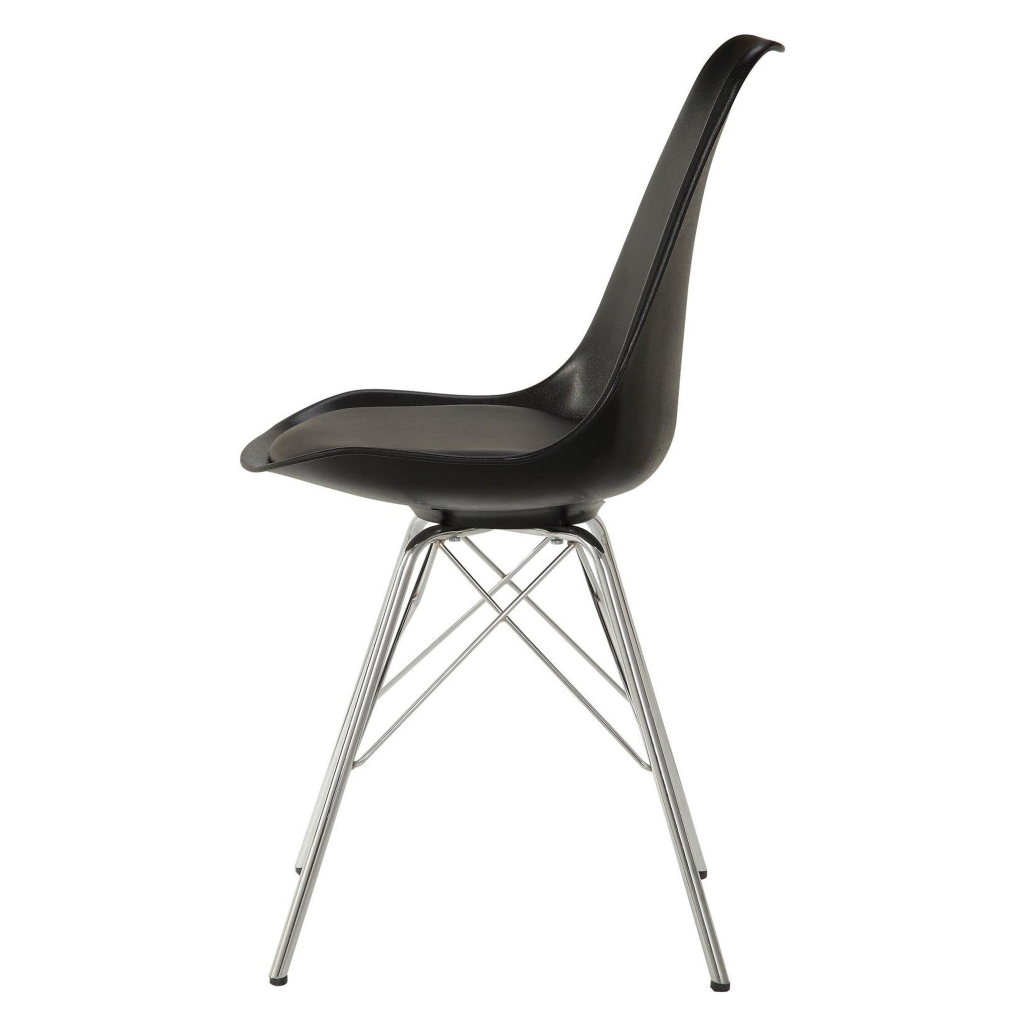 Juniper Armless Dining Chairs Black and Chrome (Set of 2) 102682