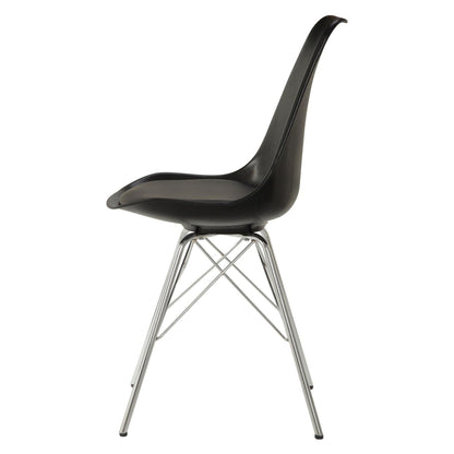 Juniper Armless Dining Chairs Black and Chrome (Set of 2) 102682