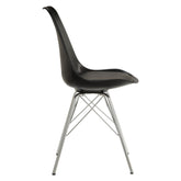 Juniper Armless Dining Chairs Black and Chrome (Set of 2) 102682