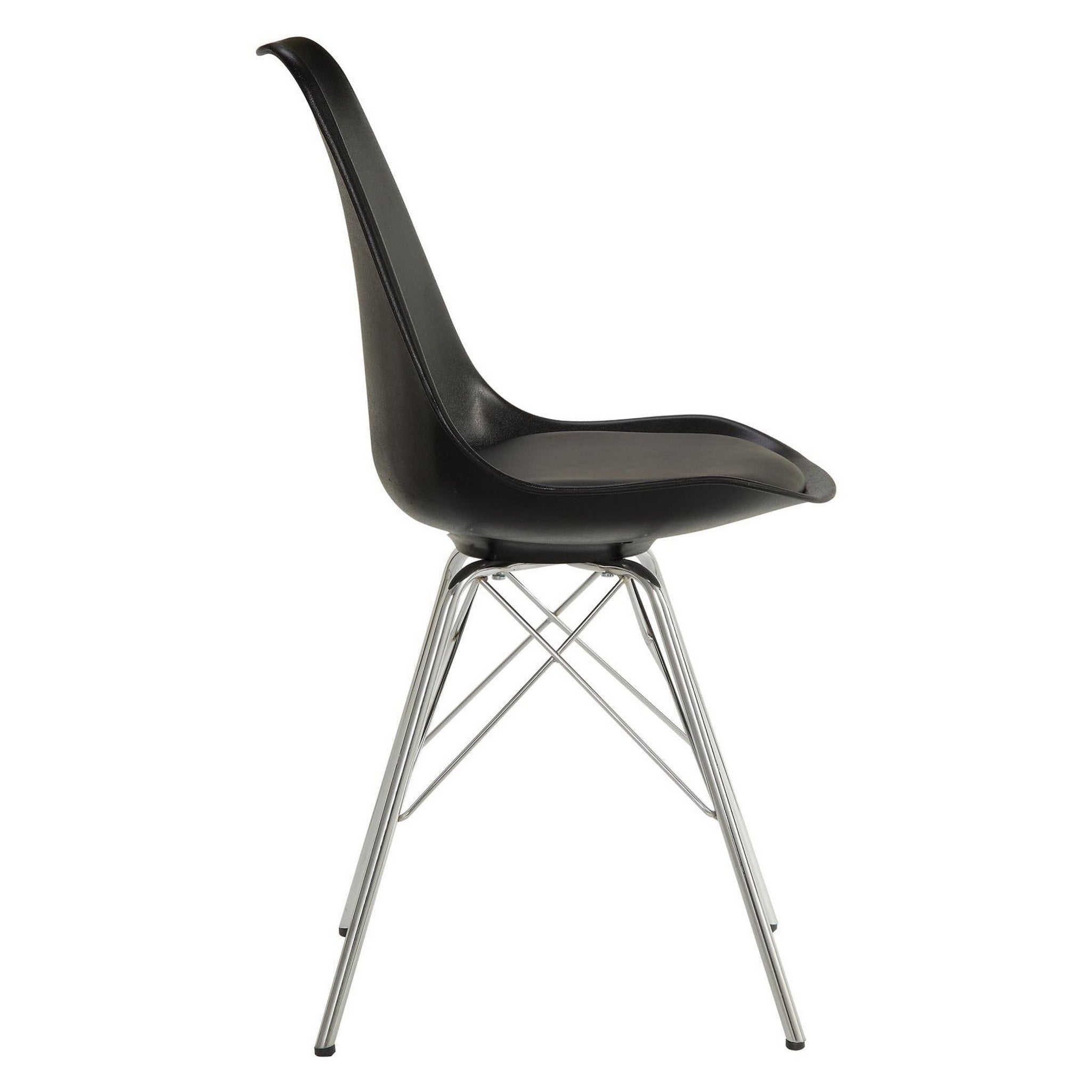 Juniper Armless Dining Chairs Black and Chrome (Set of 2) 102682