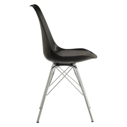 Juniper Armless Dining Chairs Black and Chrome (Set of 2) 102682