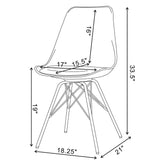 Juniper Armless Dining Chairs Black and Chrome (Set of 2) 102682