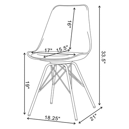Juniper Armless Dining Chairs Black and Chrome (Set of 2) 102682