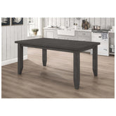 Dalila Rectangular Plank Top Dining Table Dark Grey 102721GRY