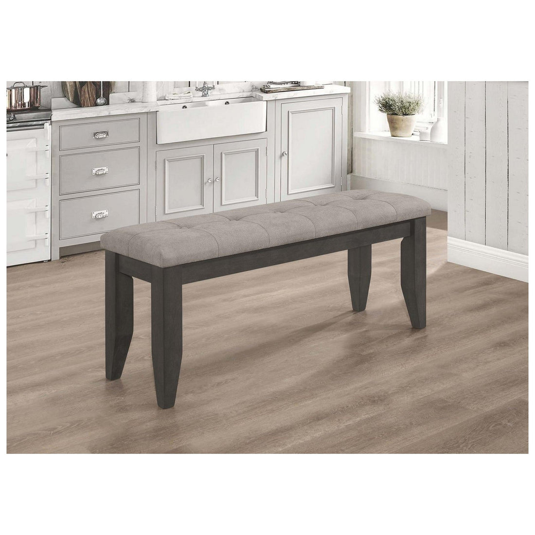 Dalila Padded Cushion Bench Grey and Dark Grey 102723GRY