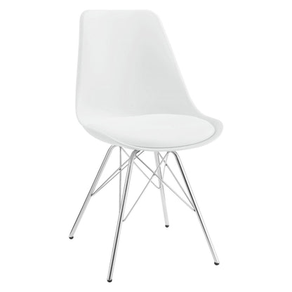 Juniper Armless Dining Chairs White and Chrome (Set of 2) 102792