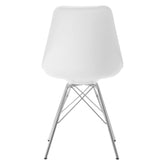 Juniper Armless Dining Chairs White and Chrome (Set of 2) 102792