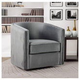 ACCENT CHAIR, GRAY VELVET 1038GY-1